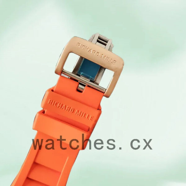 Richard Mille RM35-02 Men Around 45mm RM35-02-026 Rubber Band Rose Gold-tone Replica Watches - Image 3