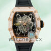 Richard Mille RM35-02 RM35-02-027 Around 45mm Men Transparent Dial Rubber Band Replica Watches