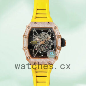 Richard Mille RM35-02 Around 45mm RM35-02-028 Men Rubber Band Transparent Dial Replica Watches