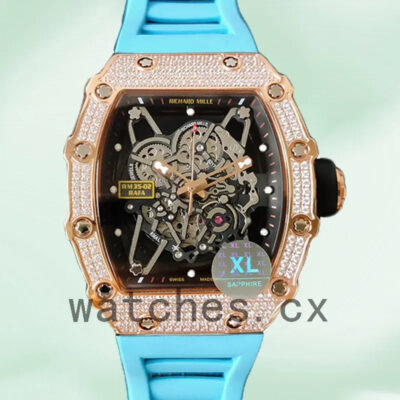 Richard Mille RM35-02 Around 45mm RM35-02-029 Men Transparent Dial Mechanical Replica Watches