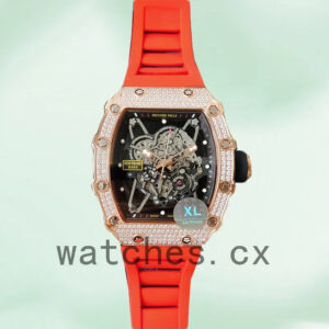 Richard Mille RM35-02 Around 45mm Men RM35-02-031 Rose Gold-tone Rubber Band Replica Watches