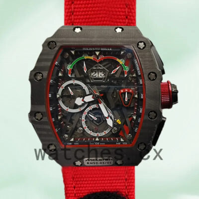 Richard Mille RM50-03 Around 50*44.5mm Men RM50-03-001 Transparent Dial Black Replica Watches