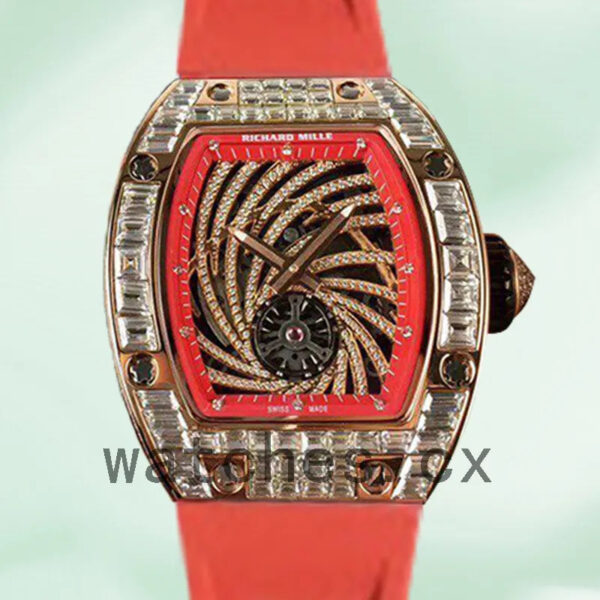 Richard Mille RM51-02 Around 45*37mm Ladies RM51-02-001 Rose Gold-tone Mechanical Replica Watches
