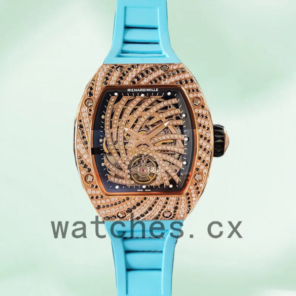 Richard Mille RM51-02 RM51-02-009 Around 48*40mm Ladies Diamond Paved Dial Replica Watches