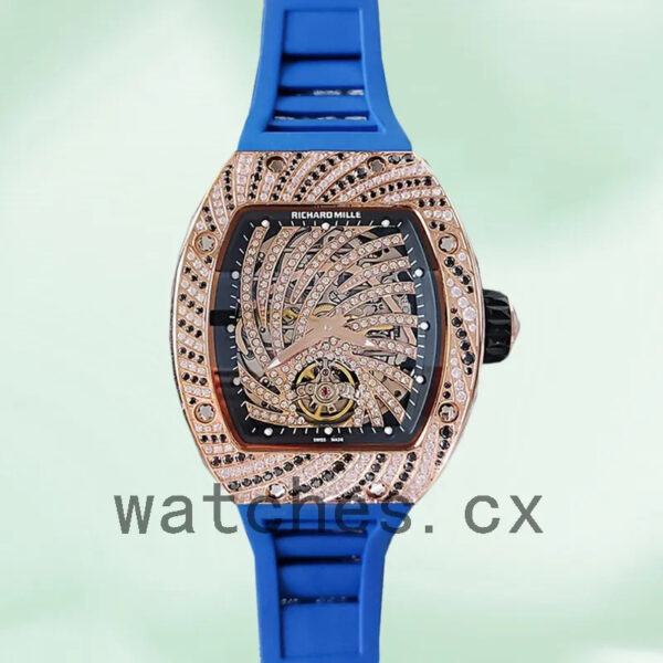 Richard Mille RM51-02 RM51-02-009 Ladies Around 48*40mm Rubber Band Replica Watches