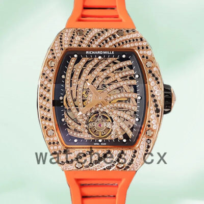 Richard Mille RM51-02 RM51-02-009 Around 48*40mm Ladies Mechanical Rubber Band Replica Watches