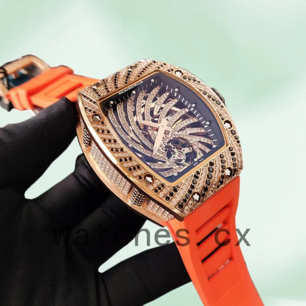 Richard Mille RM51-02 RM51-02-009 Around 48*40mm Ladies Mechanical Rubber Band Replica Watches - Image 3
