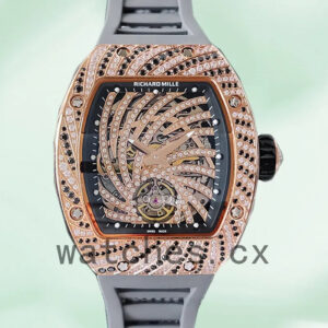 Richard Mille RM51-02 Around 48*40mm Ladies RM51-02-009 Diamond Paved Dial Replica Watches