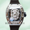 Richard Mille RM052 Around 50*42mm RM052-001 Men Diamonds Skull Dial Replica Watches