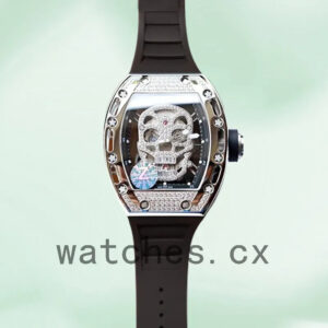 Richard Mille RM052 Around 50*42mm RM052-001 Men Diamonds Skull Dial Replica Watches