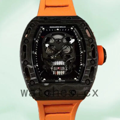 Richard Mille RM052 Around 50*43mm Men RM052-008 Black Skull Dial Replica Watches