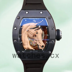 Richard Mille RM52-02 RM52-02-006 Around 50*42mm Men Black Rubber Band Replica Watches