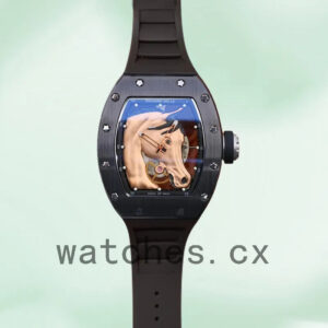Richard Mille RM52-02 RM52-02-006 Around 50*42mm Men Black Rubber Band Replica Watches