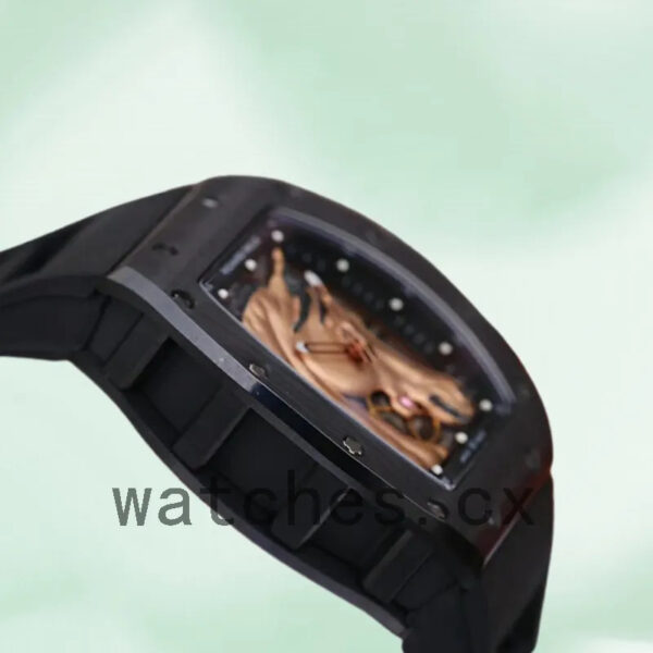 Richard Mille RM52-02 RM52-02-006 Around 50*42mm Men Black Rubber Band Replica Watches