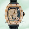 Richard Mille RM52-02 Around 43mm Men RM52-02-009 Rose Gold-tone/Silver-tone Rubber Band Replica Watches