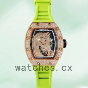 Richard Mille RM52-02 Men Around 43mm RM52-02-010 Rubber Band Rose Gold-tone/Silver-tone Replica Watches
