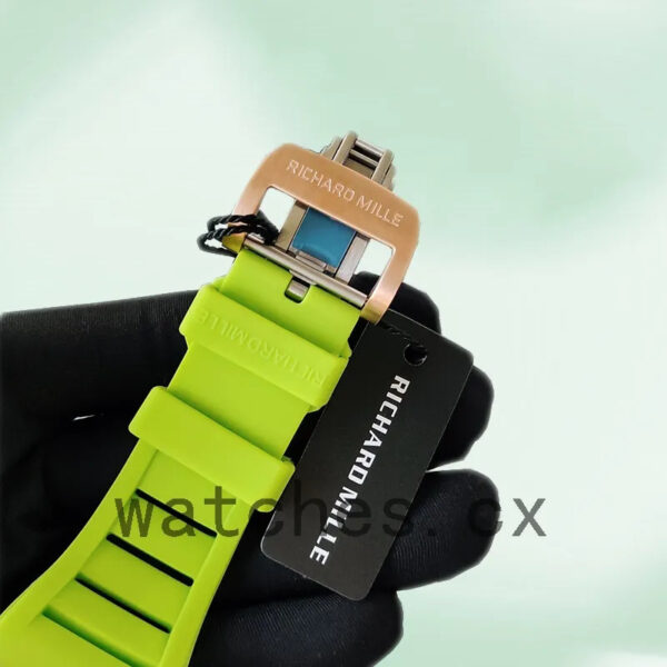 Richard Mille RM52-02 Men Around 43mm RM52-02-010 Rubber Band Rose Gold-tone/Silver-tone Replica Watches - Image 3
