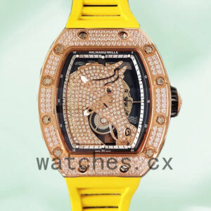 Richard Mille RM52-02 Men RM52-02-011 Around 43mm Rose Gold-tone Horse Dial Replica Watches