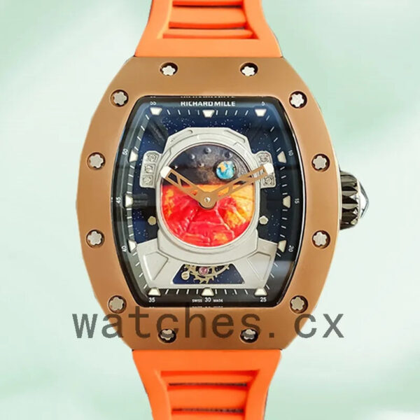 Richard Mille RM52-05 Around 50*42mm RM52-05-004 Men Rose Gold-tone Replica Watches