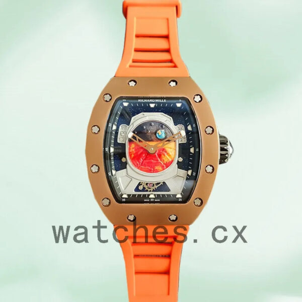 Richard Mille RM52-05 Around 50*42mm RM52-05-004 Men Rose Gold-tone Replica Watches