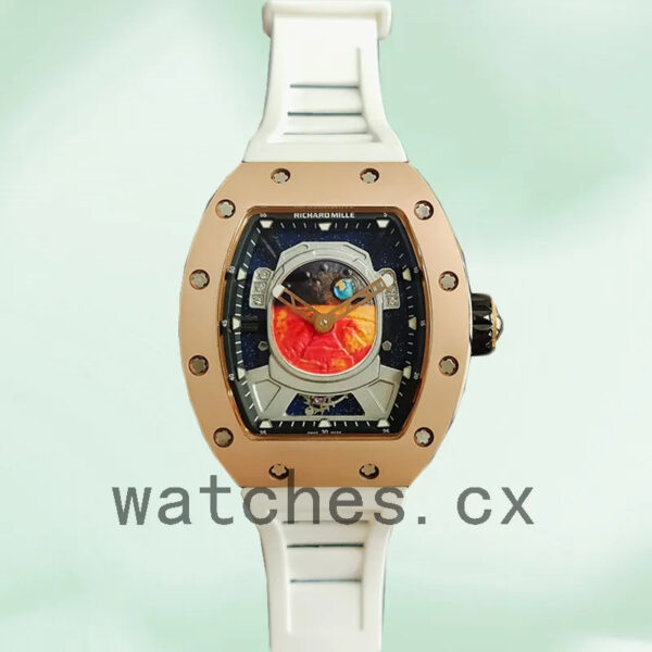 Richard Mille RM52-05 Around 50*42mm RM52-05-005 Men Rose Gold-tone Mechanical Replica Watches - Image 4