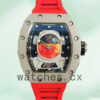 Richard Mille RM52-05 RM52-05-006 Around 50*42mm Men Silver-tone Rubber Band Replica Watches