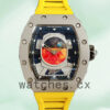 Richard Mille RM52-05 Around 50*42mm Men RM52-05-008 Silver-tone Rubber Band Replica Watches