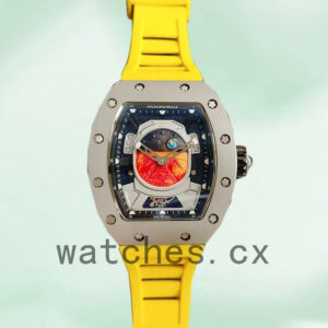 Richard Mille RM52-05 Around 50*42mm Men RM52-05-008 Silver-tone Rubber Band Replica Watches