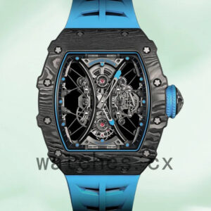 Richard Mille RM53-01 RM53-01-001 Around 50*40mm Men Rubber Band Transparent Dial Replica Watches