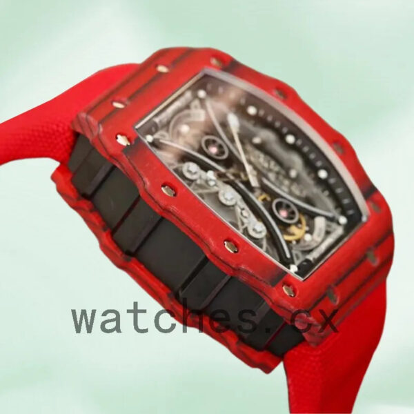 Richard Mille RM53-01 Men RM53-01-002 Around 50*43mm Red Rubber Band Replica Watches