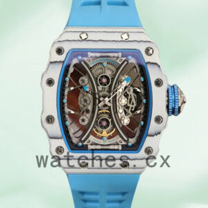 Richard Mille RM53-01 Men Around 50*43mm RM53-01-004 White Rubber Band Replica Watches