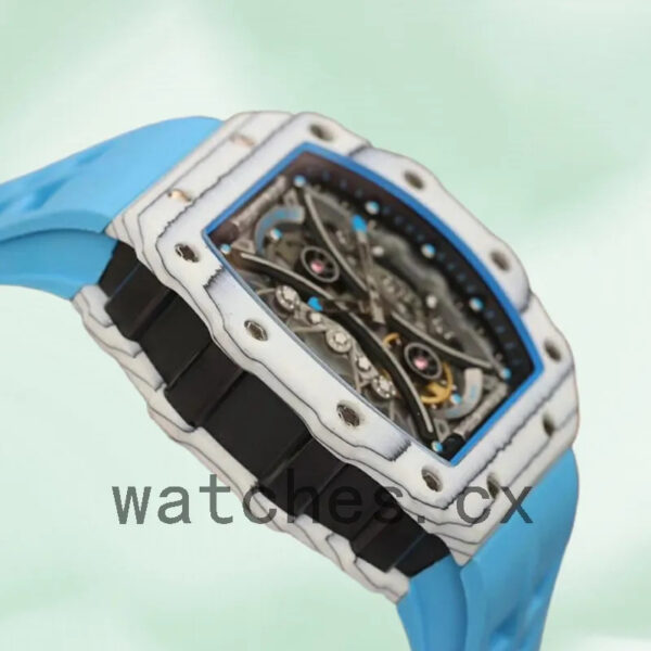 Richard Mille RM53-01 Men Around 50*43mm RM53-01-004 White Rubber Band Replica Watches