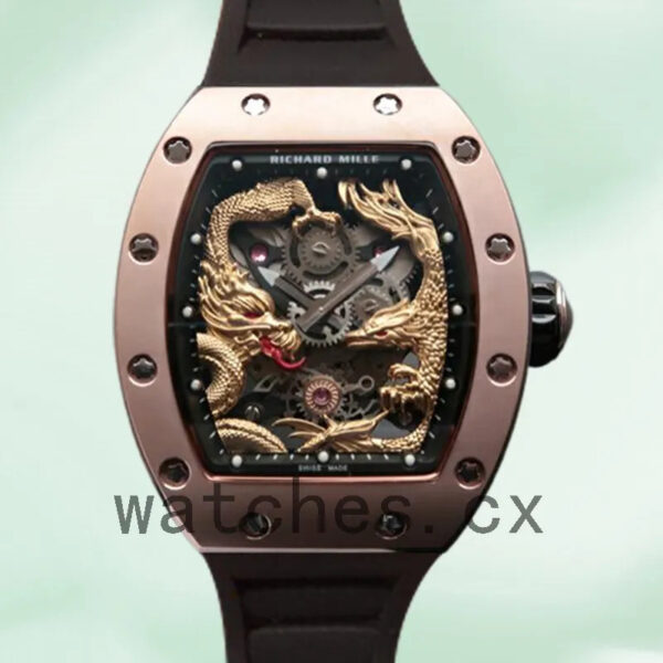 Richard Mille RM57-01 Around 50*40mm RM57-01-002 Men Rubber Band Replica Watches