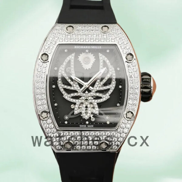 Richard Mille RM019 RMSpider-001 Around 45*38mm Men Rubber Band Diamonds Replica Watches