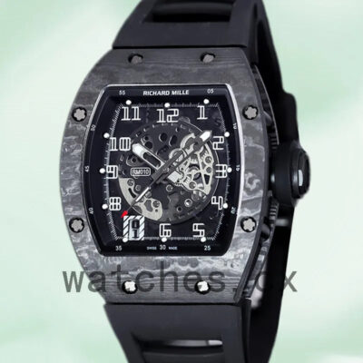 Richard Mille RM 010 50*42mm Men RM 010-007 Black Transparent Dial Replica Watches