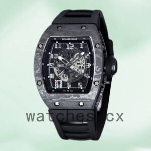 Richard Mille RM 010 50*42mm Men RM 010-007 Black Transparent Dial Replica Watches
