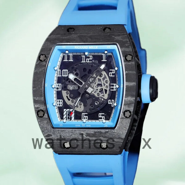 Richard Mille RM 010 50*42mm RM 010-008 Men Transparent Dial Replica Watches