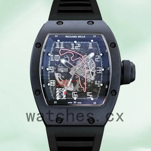 Richard Mille RM010 Men RM010 Around 50*40mm Rubber Band Replica Watches
