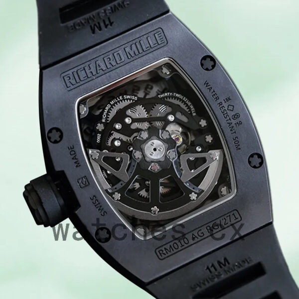Richard Mille RM010 Men RM010 Around 50*40mm Rubber Band Replica Watches - Image 4