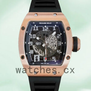 Richard Mille RM010 Around 50*40mm Men RM010 Rose Gold-tone Rubber Band Replica Watches