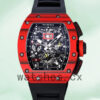 Richard Mille RM 011 Men 50*40mm RM 011-033 Red Rubber Band Replica Watches