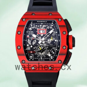 Richard Mille RM 011 Men 50*40mm RM 011-033 Red Rubber Band Replica Watches
