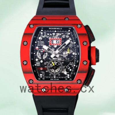 Richard Mille RM 011 Men 50*40mm RM 011-033 Red Rubber Band Replica Watches