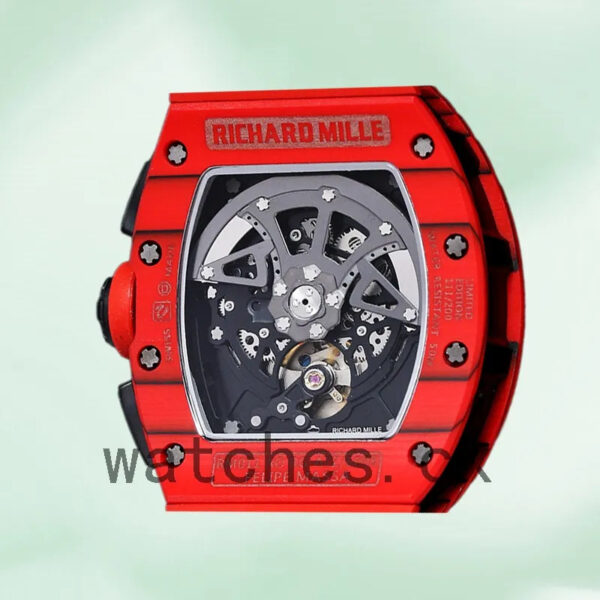 Richard Mille RM 011 Men 50*40mm RM 011-033 Red Rubber Band Replica Watches