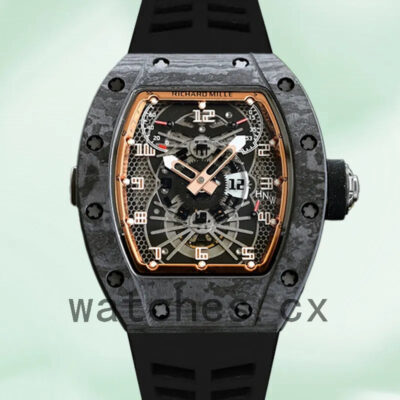 Richard Mille RM022 RM022 Men Around 50*40mm Rubber Band Black Replica Watches