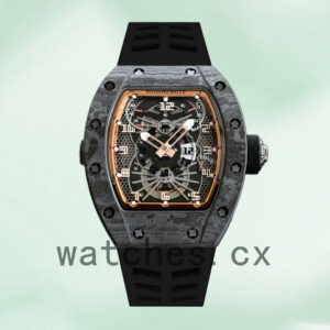 Richard Mille RM022 RM022 Men Around 50*40mm Rubber Band Black Replica Watches