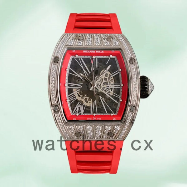 Richard Mille RM023 RM023 Around 50*40mm Men Rubber Band Transparent Dial Replica Watches