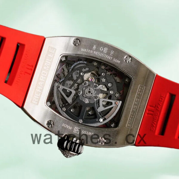 Richard Mille RM023 RM023 Around 50*40mm Men Rubber Band Transparent Dial Replica Watches - Image 4