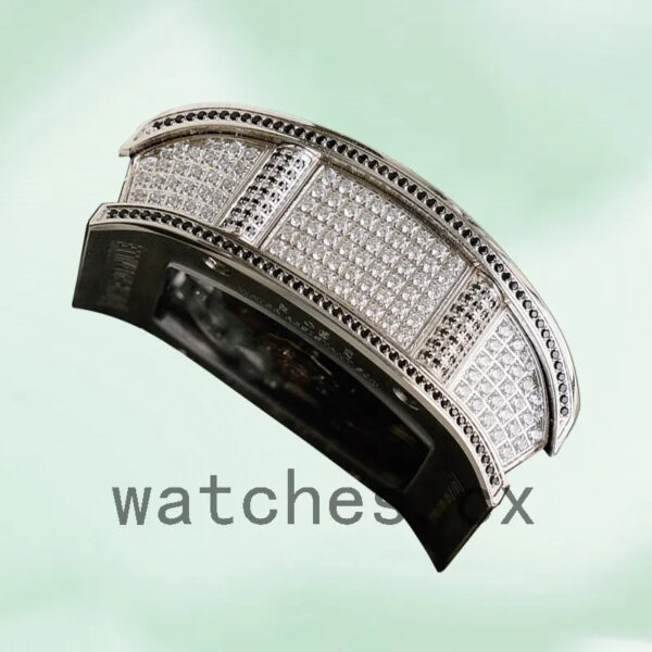 Richard Mille RM023 Men Around 50*40mm RM023 Diamond Rubber Band Replica Watches - Image 4