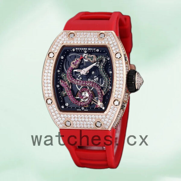Richard Mille RM 026 Unisex RM 026-002 45*39mm Rubber Band Transparent Dial Replica Watches